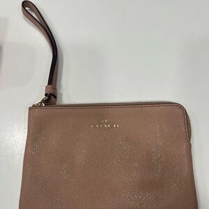 Coach Tan, Pale Pink Wristlet Clutch